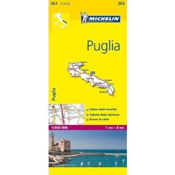 Strassenkarte Michelin 363 Puglia 1:200 000