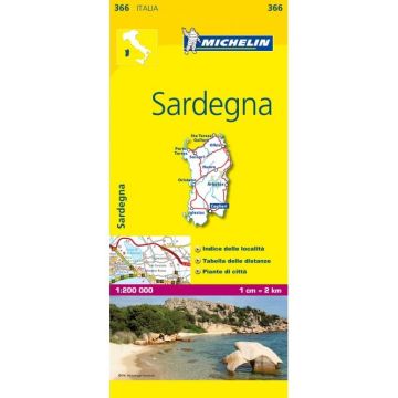 Strassenkarte Michelin 366 Sardegna 1:200 000