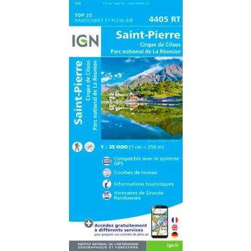 Carte topographique IGN 4405 RT Saint-Pierre (La Réunion) 1:25 000