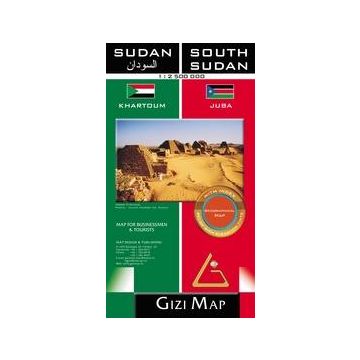 Carte routière Sudan, South Sudan 1:2 500 000 / Gizi Map