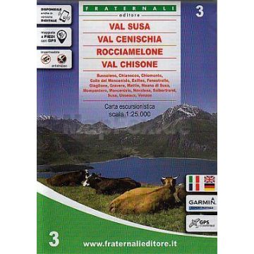 Wanderkarte Val Susa, Val Cenischia, Rocciamelome, Val Chisone 1:25 000 / Fraternali Nr. 3