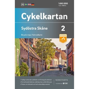 Carte cycliste Sydöstra Skane (Suède) 1:90 000 Cykelkartan 2 / Norstedts