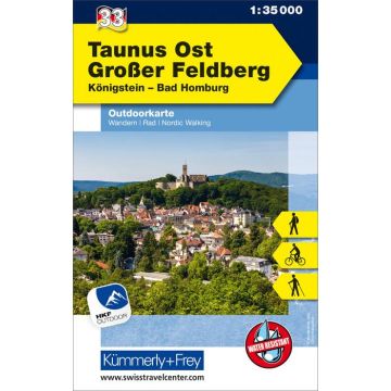 Wanderkarte Taunus Ost Gr. Feldberg 1:35 000 Outdoorkarte 33 / Kümmerly & Frey