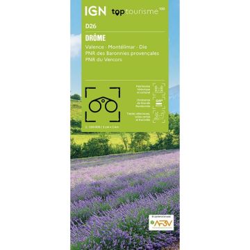 Carte topographique IGN D26 Drôme 1:100 000 / Top 100