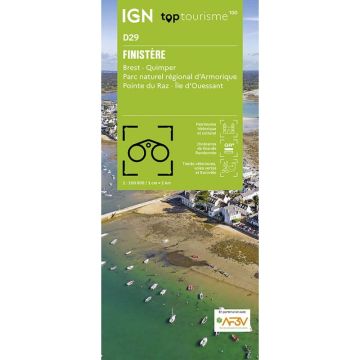 Carte topographique IGN D29 Finistère 1:100 000 / Top 100