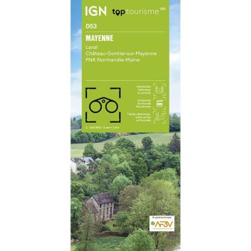 Carte topographique IGN D53 Mayenne 1:100 000 / Top 100