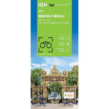Carte topographique IGN D54 Meurthe-et-Moselle 1:100 000 / Top 100