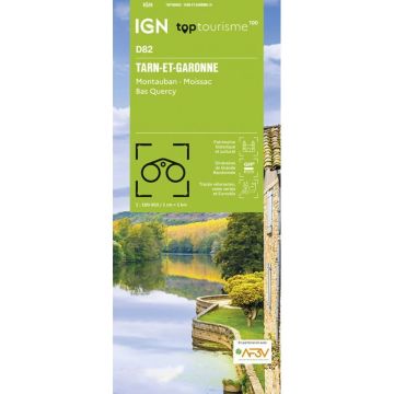 Carte topographique IGN D82 Tarn-et-Garonne 1:100 000 / Top 100