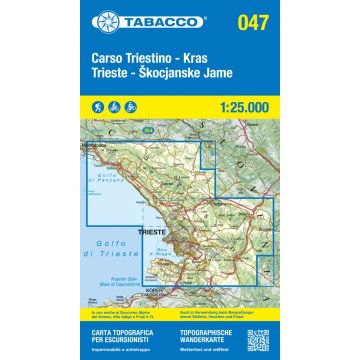 Carte de randonnée Tabacco 047 Carso Triestino Kras Trieste 1:25 000
