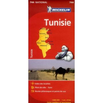 Strassenkarte Michelin 744 Tunisie Tunesien 1:800 000