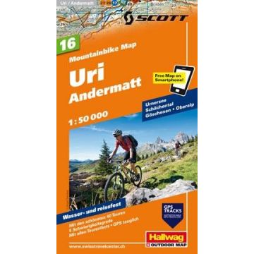 Mountainbike Map 16 Uri Andermatt 1:50 000 / Hallwag