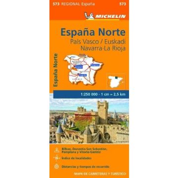 Strassenkarte Michelin 573 Espana Norte Pais Vasco 1:250 000