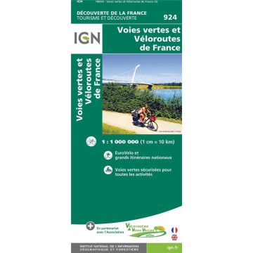Velokarte IGN 924 Véloroutes & Voies Vertes en France 1:1 Mio.
