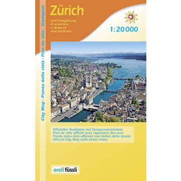 Plan de ville Zurich et environnement 1:20 000 / Orell Füssli