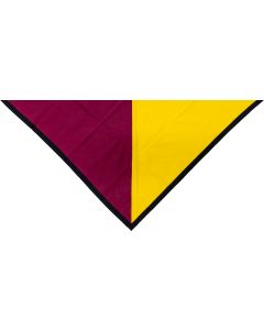 Foulard grenat/jaune bord noir 2cm