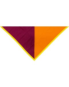 Foulard grenat/orange bord jaune 2cm