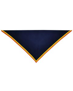 Foulard marine 2 bords orange/jaune 1.5cm