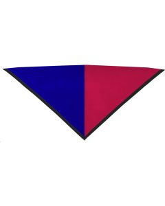 Foulard bleu/rouge bord noir 2 cm