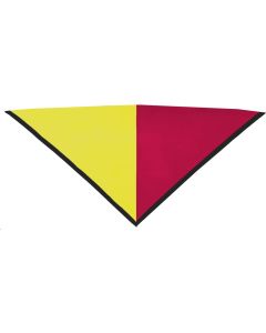 Foulard jaune/rouge bord noir 2 cm