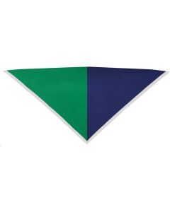 Foulard vert/bleu bord blanc 2 cm