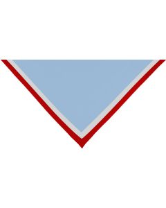 Foulard bleu-clair av. 2 bor.rouge/blanc 1 cm