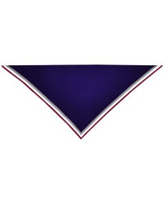 Halstuch marine mit 3 Ränder 1cm grenat/weiss/grau