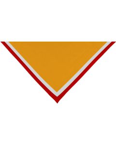 Foulard orange av. 2 bords rouge/blanc 1 cm