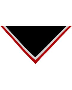 Foulard noir av. 2 bords rouge/blanc 1cm