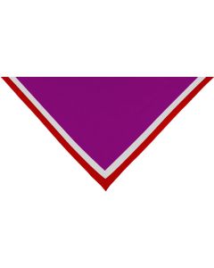 Foulard violet avec 2 bords rouge/blanc 1 cm 