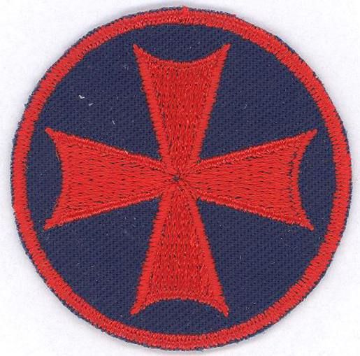 Stoffabzeichen Mädchen Rot-Blau