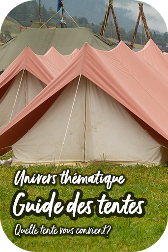 Photo de tentes de groupe identiques dans un camp scout.