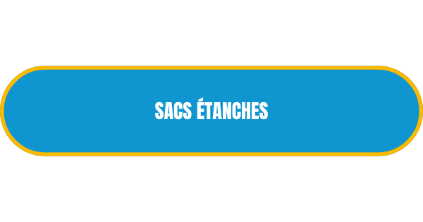 Bouton de lien bleu azur avec une bordure jaune et l'inscription blanche Sacs étanches & Sacs à dos imperméables.