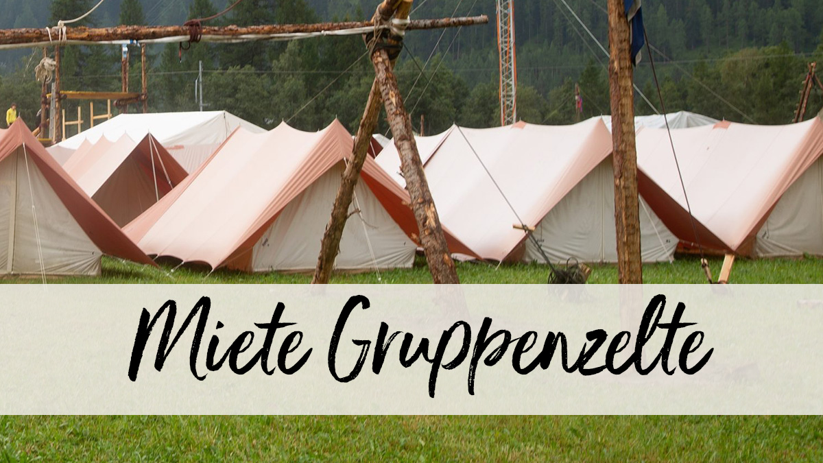 Blick auf ein Pfadi-Zeltlager mit lauter gleich aussehenden Gruppenzelten.