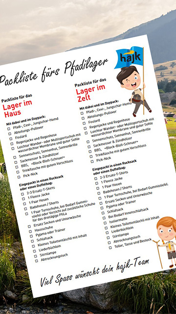Screenshot der Pfi-La-Packliste.