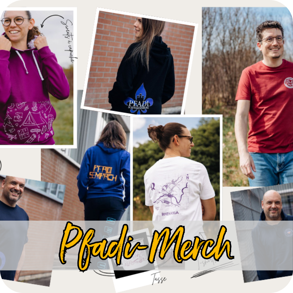 Collage mit Pfadi-Merch.